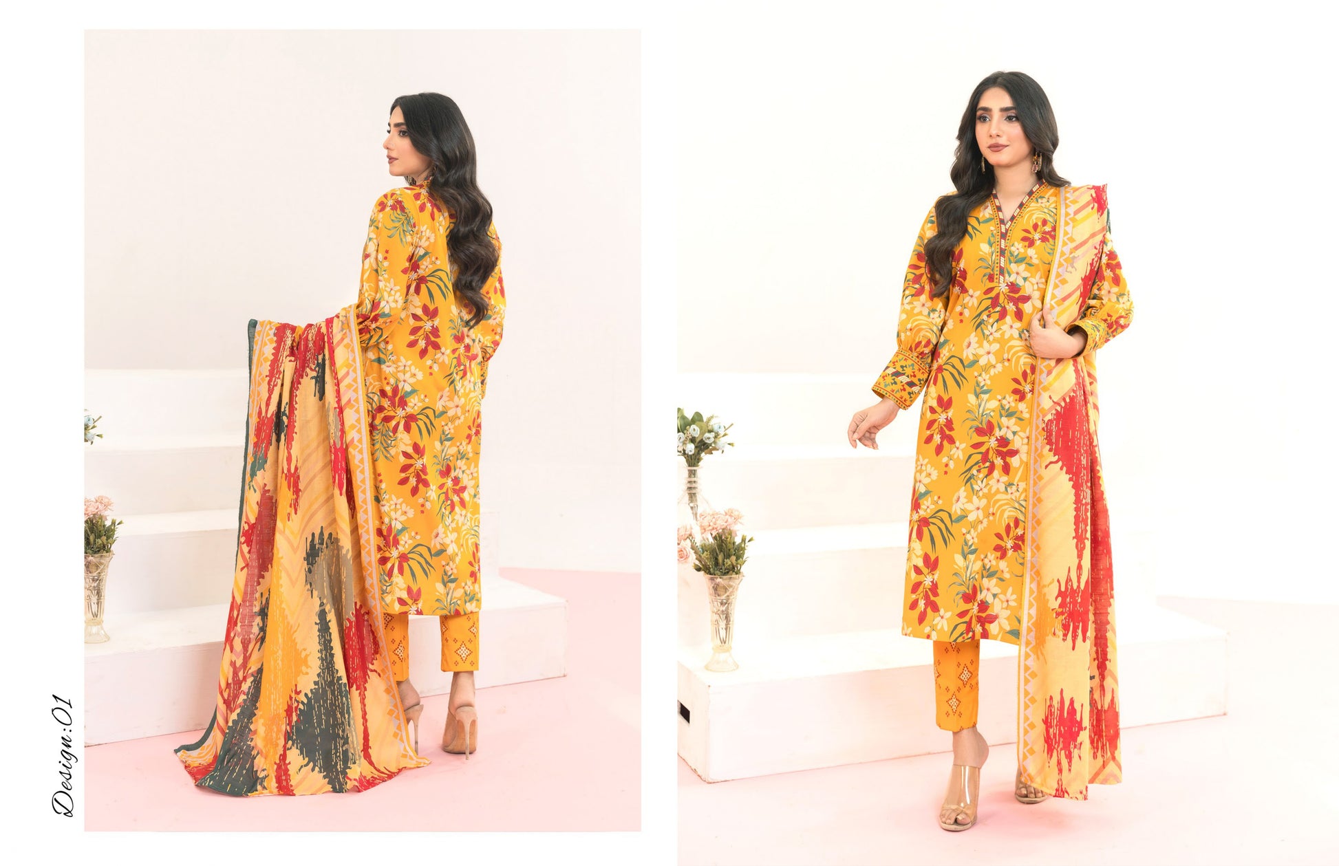 3PC STICHED PRINTED SUIT