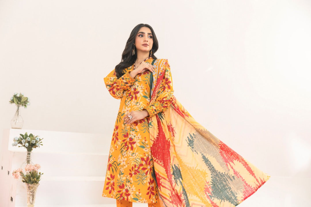 3PC STICHED PRINTED SUIT