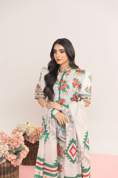 3pc Lawn Printed Suit with Printed Trouser