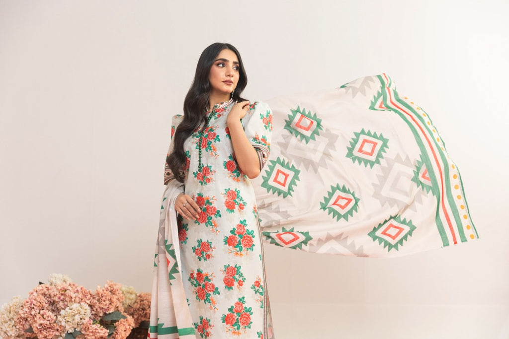 3pc Lawn Printed Suit with Printed Trouser